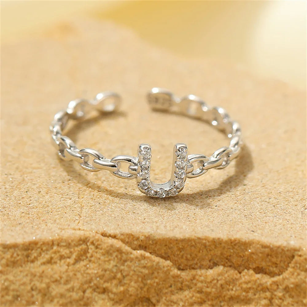 Skanto | Delikat Diamant Bokstav Initial Ring