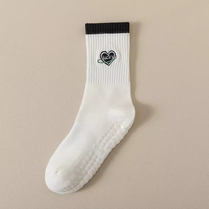 Skanto | Unisex Mid-Calf Stripete Yogasokker - Rutsje-frie, Svettsugende, Luktkontroll