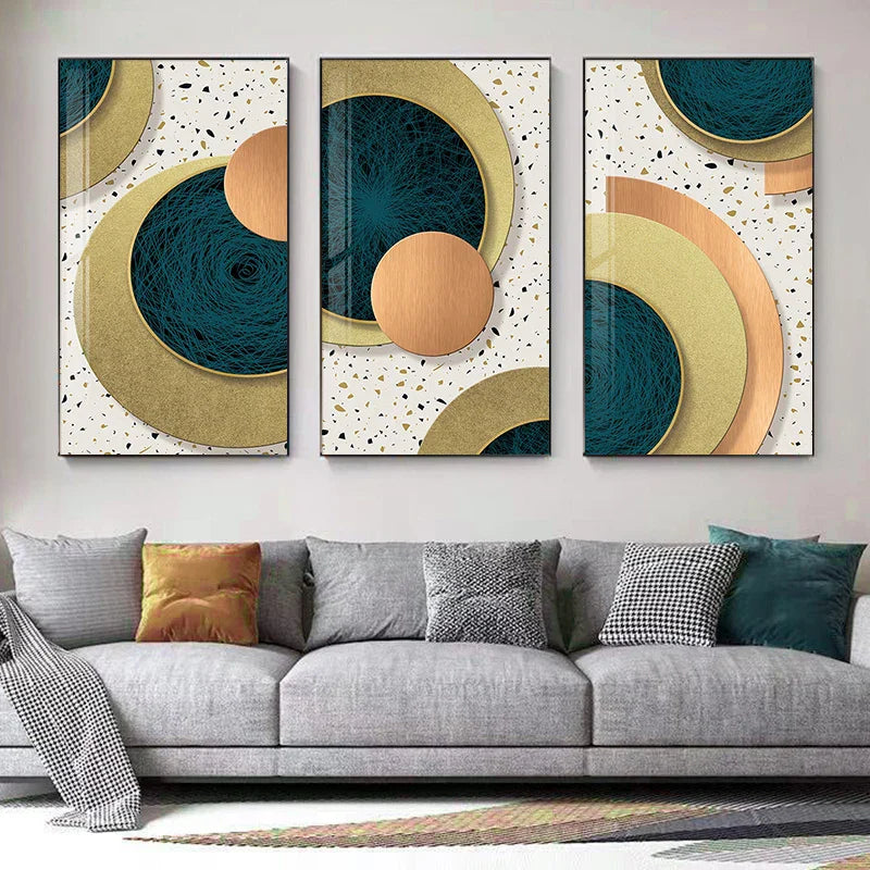 Modern Abstract Geometric Circles Wall Art Fine Art Canvas Prints Pictures for Luxury Living Room Dining Room Hotel Bedroom Home Office Art Decor | Skanto