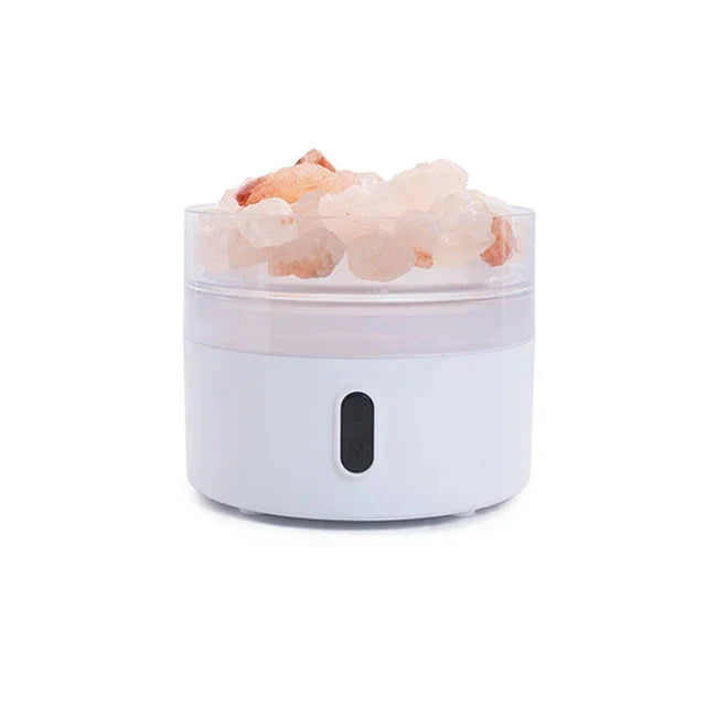 Skanto | Saltlampe Diffuser - USB Ultralyd Essensiell Olje Fuktiggjør med Himalaya Saltkrystaller & Nattlys