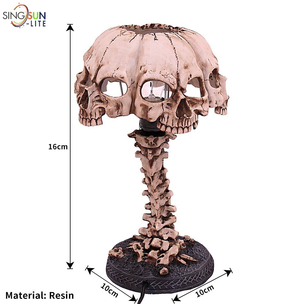 Skanto Luminøse Hodeskalle Nattlys Kreativ Harz Hodeskalle Bordlampe Hjem Kontor Dekor Desktop Ornament Skanto Fest Dekor