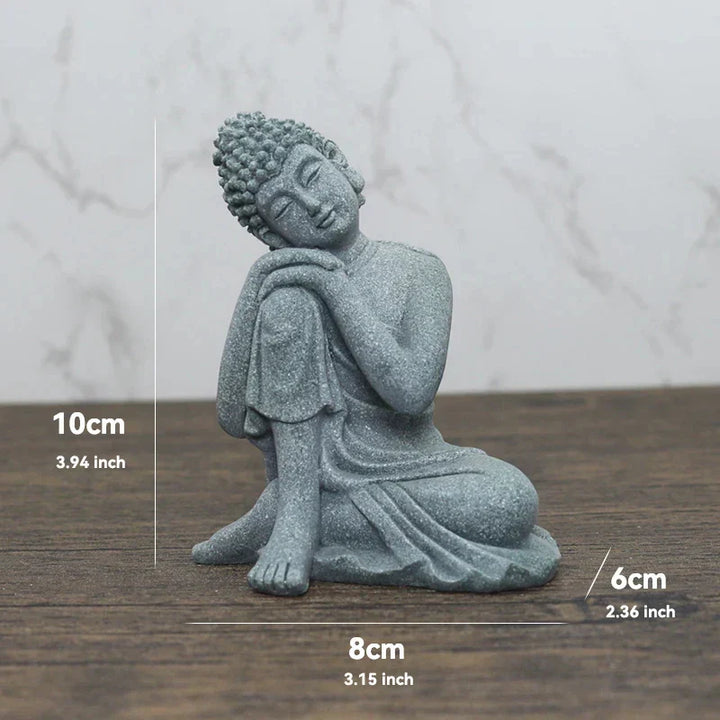 Skanto | Buddha Stein Statue Liten Buddhiste Munker Tibetansk Buddhisme Figurer Zen Hage Ornament Meditasjon Hjem Akvarium Dekorasjon