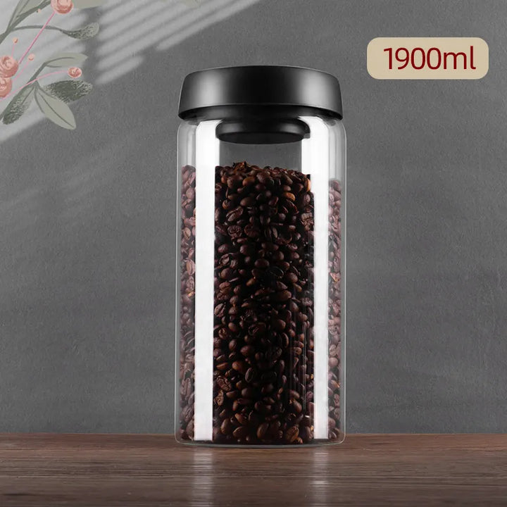 Skanto | GIANXI Vakuumforseglet Kanne, Kaffe Bønner, Glass, Lukket Beholder, Mat, Korn, Søtsaker, Ferskbevaringsbeholder, Kjøkkenutstyr