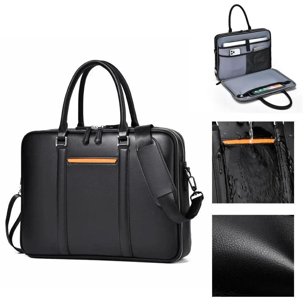 Skanto | Manhattan Læder Forretnings Laptop Dokumentmappe Crossbody Håndtaske