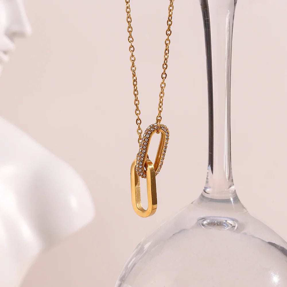 Skanto | Klassisk Paper Clip Link Love Halskjede