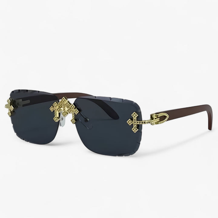 Rimless Steampunk Sunglasses with Metal Details – Nirex | Skanto