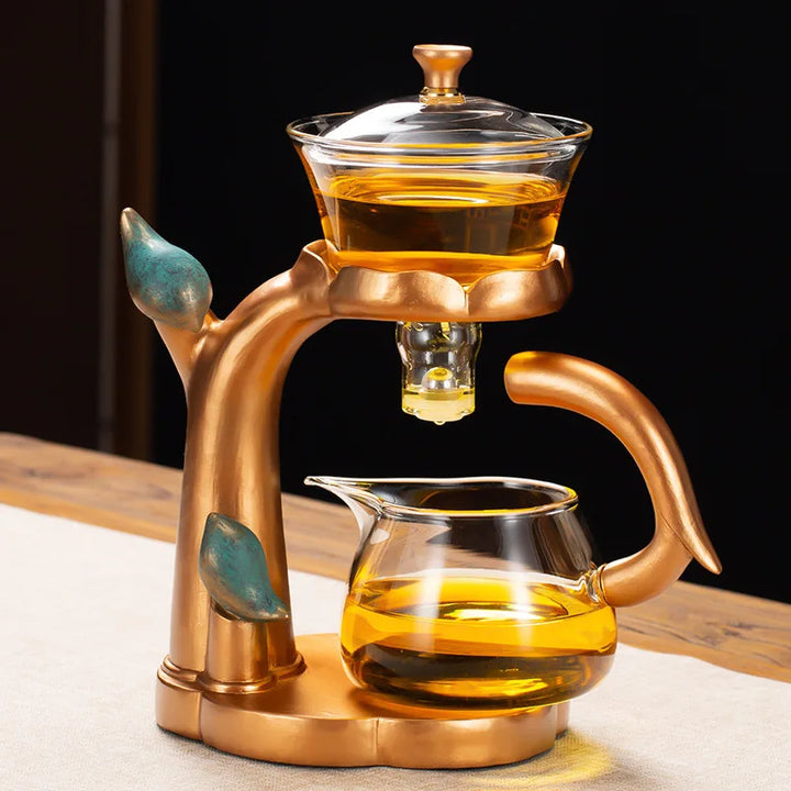 Skanto | Kung Fu Tekanne Husholdnings Magnetisk Utvinning Semi-Automatisk Faul Tea Forberedelsesverktøy Glass Tedekketøy