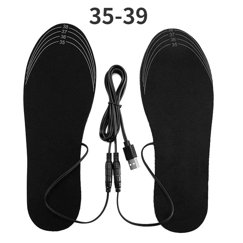Skanto | ThermaStep USB Oppvarmede Innesåler | Tilpassbar størrelse 35–46 | Oppladbar & Vaskbar | Karbonfiber Oppvarmingsteknologi | Fotvarmer for vinter & Utendørs