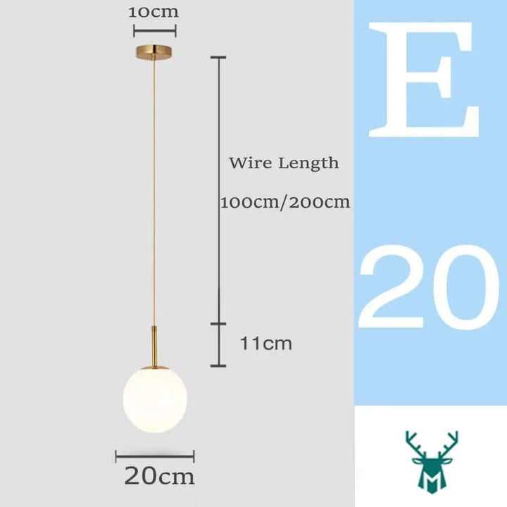 Skanto | Mid-Century Modern Glass Ball Pendant Light
