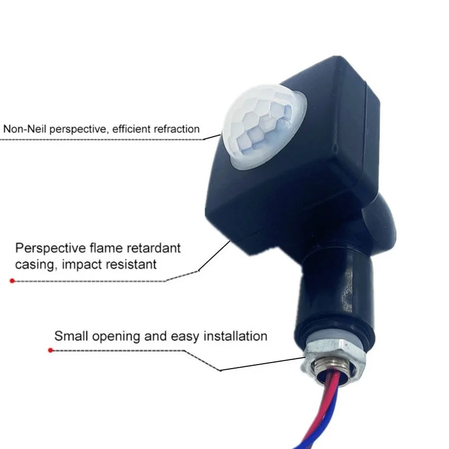 Skanto | Bevegelsessensor LumaGuard PIR | IP65 Vanntett | 85–265V | Justerbar LED-bryter og skumringssensor