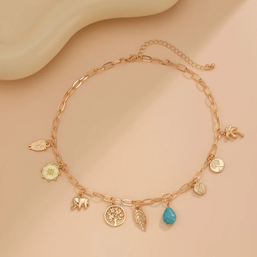 Skanto | Paperclip Tropical Charm Necklace