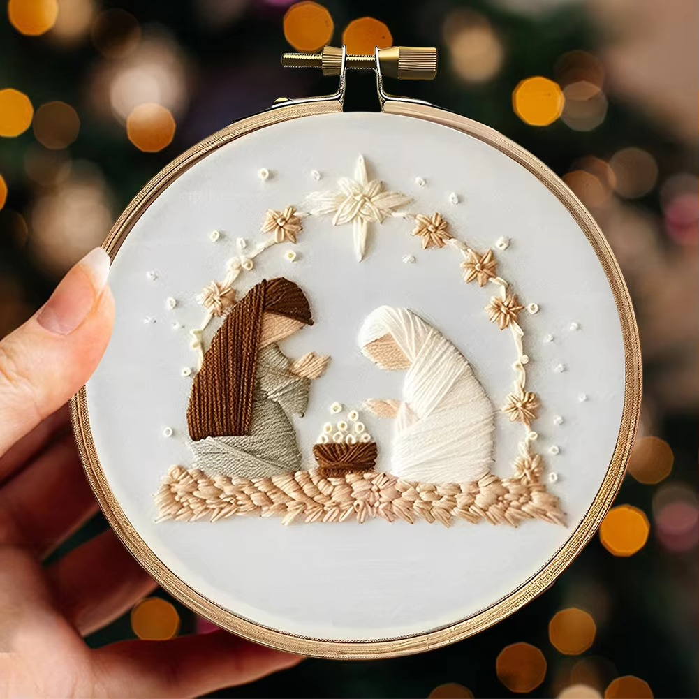 Skanto | Julebroderings startpakke, DIY korsstingsett med høytidsmønstre