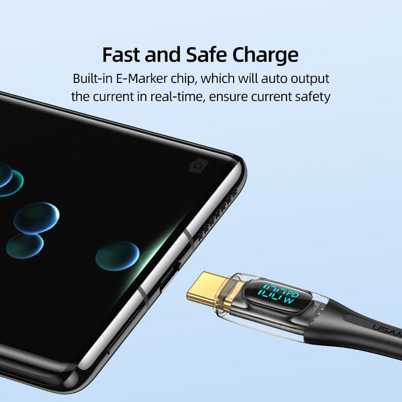 Skanto | Turbo Connect Led Display Rask Telefon Lading Kabel