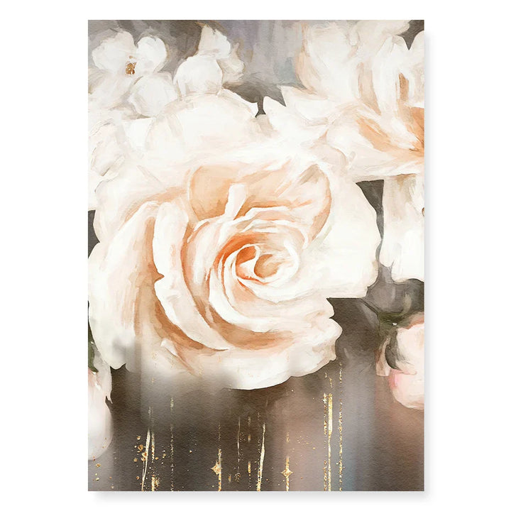 Pink Beige Petals Large Floral Wall Art Fine Art Canvas Prints Elegant Abstract Botanical Picture For Living Room Bedroom Art Decor | Skanto