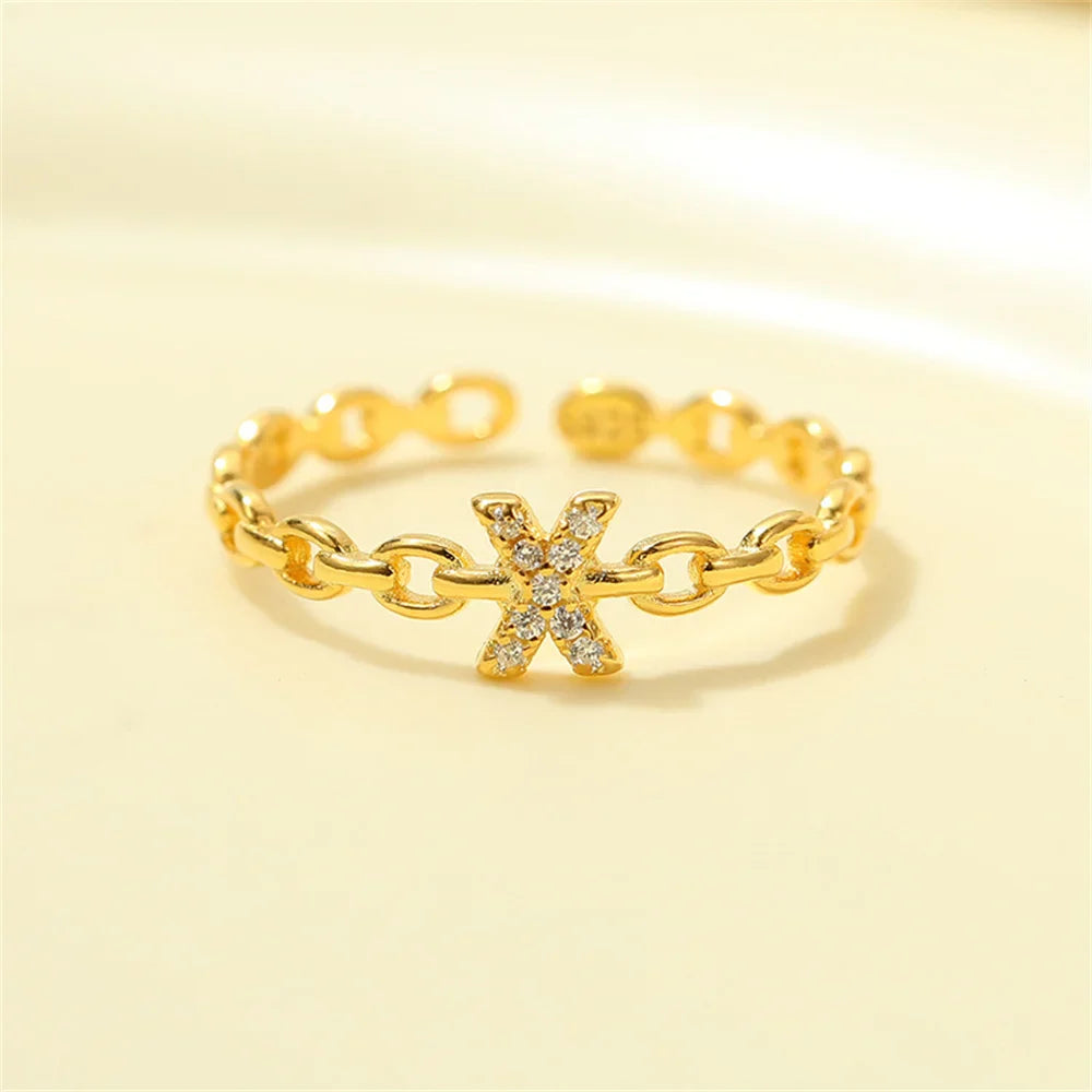 Skanto | Delikat Diamant Bokstav Initial Ring