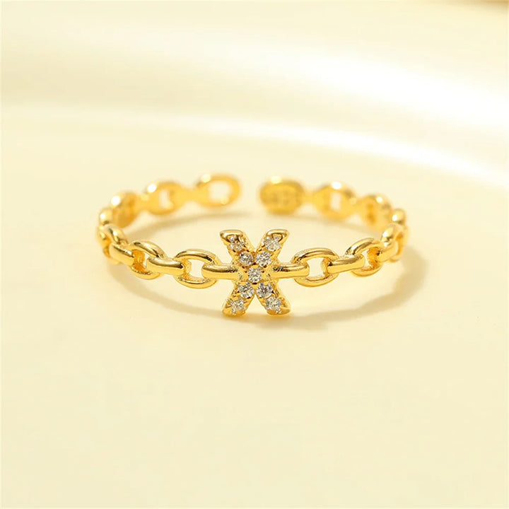 Skanto | Delikat Diamant Bokstav Initial Ring