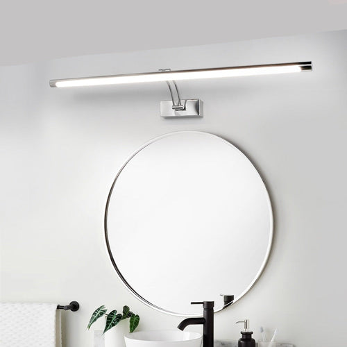 Skanto | 80-100cm LED vegglampe - Moderne svart/sølv veggbelysning til badet, innvendig montert bilde lys