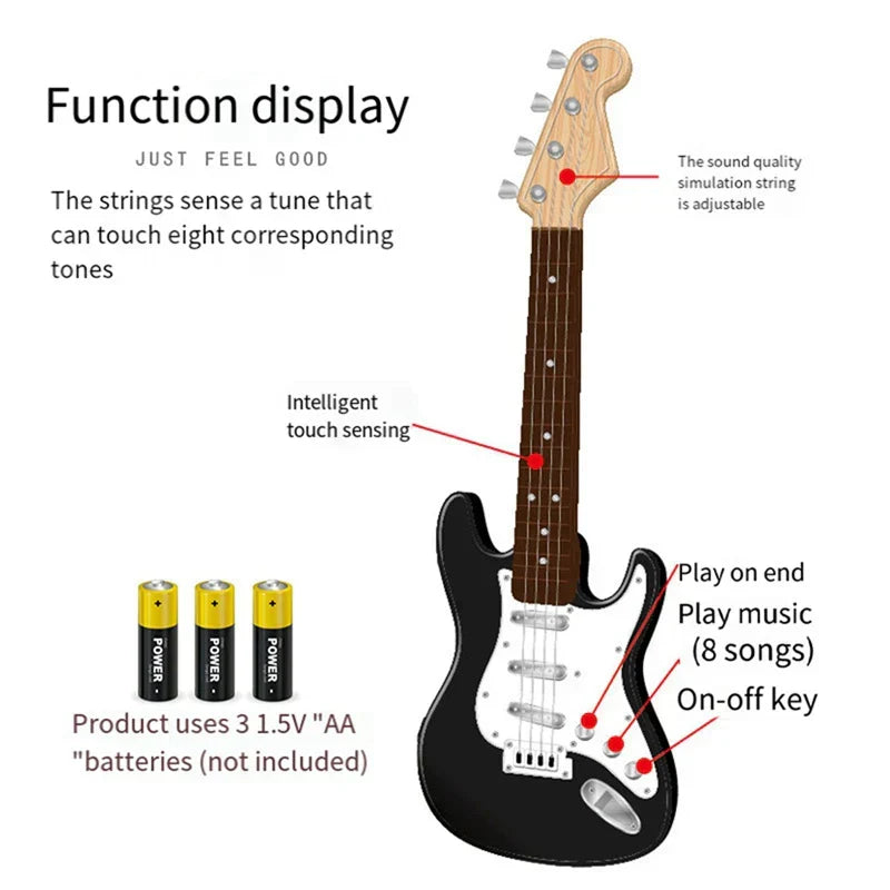 Norvo | 4-String E-Gitar Toy for Kids - Portable Musikk Instrument, Perfekt Gave for Unge Musikere