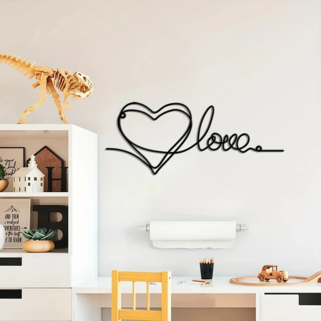 Metal Love Heart 3D Wall Decor for Bedroom Living Room Cute Modern Home Art Decor | Skanto