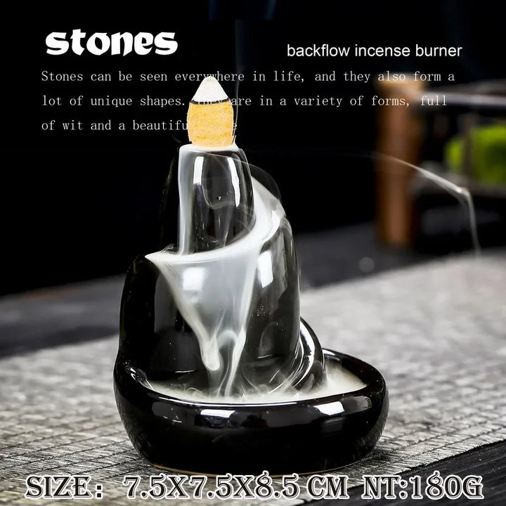 Skanto | Black River Keramisk Backflow Røkelsespinner Burner