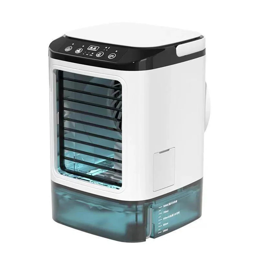 USB Bærbar Mini Air Conditioner Vifte – 3-Hastighets Skrivebords Kjølevifte med LED Nattlys, Luftkjøler for Hjemmet, Kontoret og Camping | Skanto