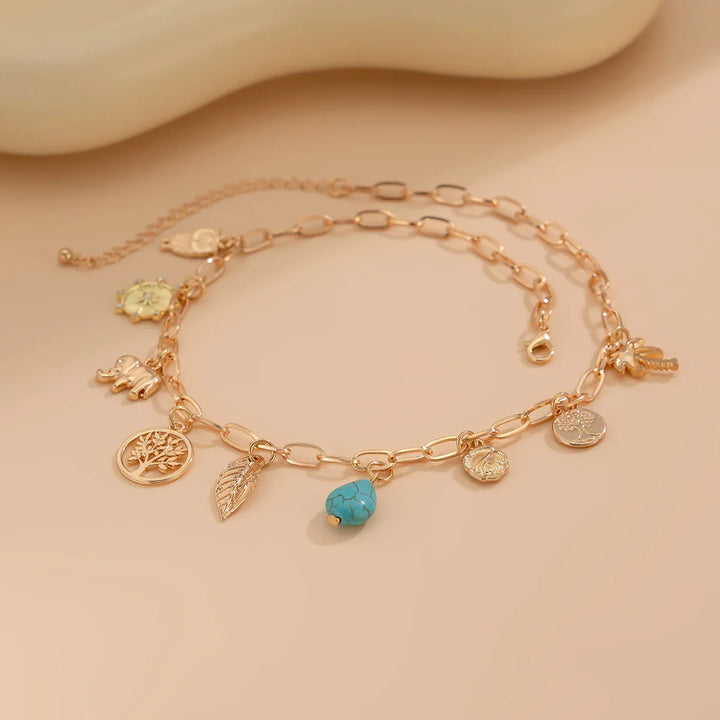 Skanto | Paperclip Tropical Charm Necklace