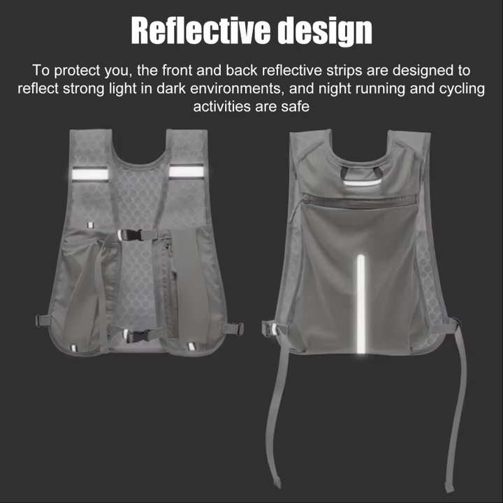 Skanto | Løpe Hydratiseringsvest med Reflekterende Striper og Pustende Meshdesign