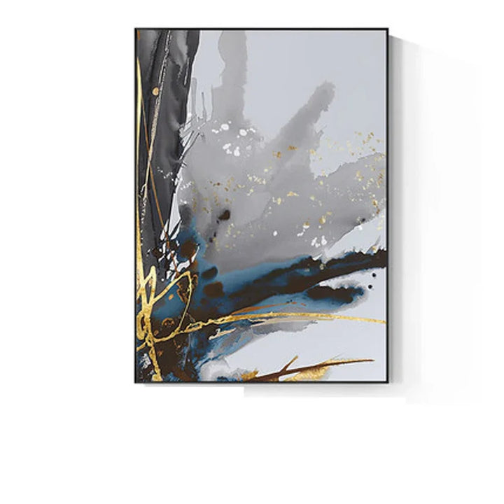 Moderne abstrakte florale veggkunst Fine Art lerrettrykk blå grå botaniske bilder for stue soverom veggkunst dekor | Skanto