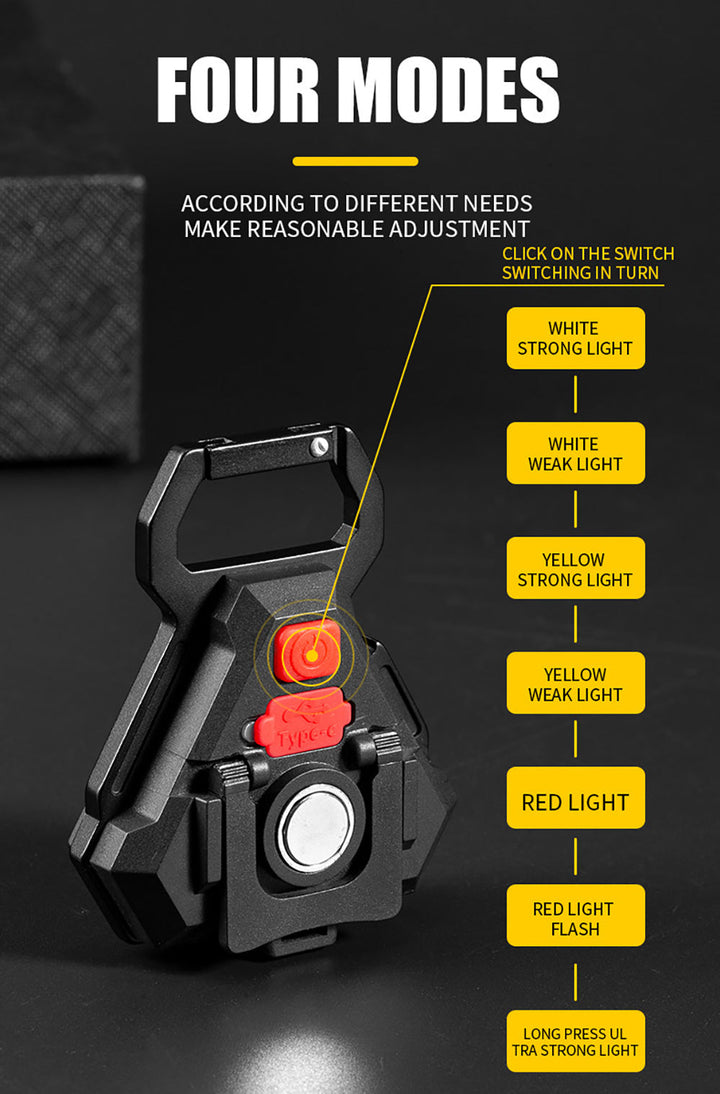 Mini LED Lommelykt USB Flaskekork Nøkkelring | Skanto