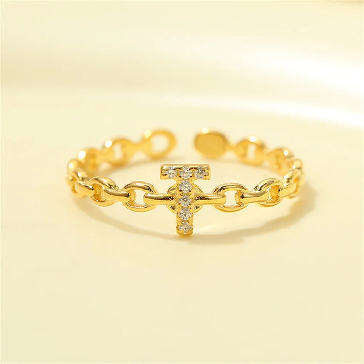 Skanto | Delikat Diamant Bokstav Initial Ring