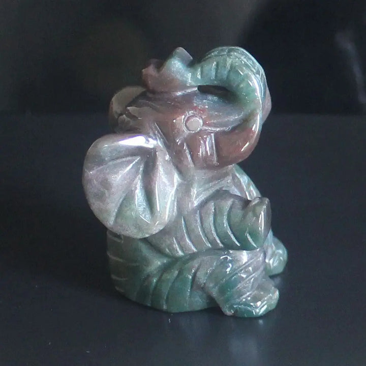 Skanto Blandede edelsten Krystall sittende Elefant Figur Dyreskulptur hjemmedekor 2''