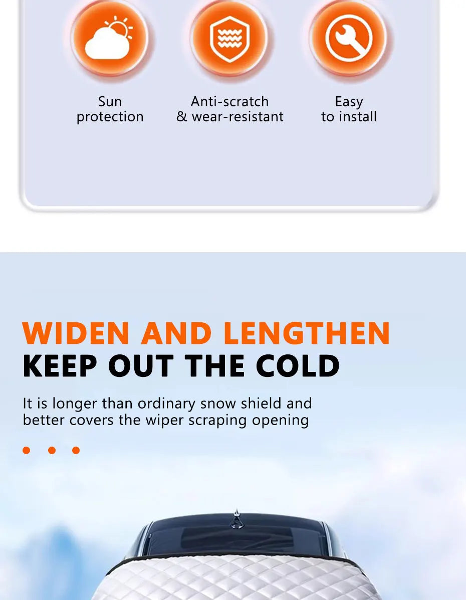 Skanto | FrostGuard Pro 5-lags vindbeskyttende magnetisk isbeskyttelse for frontruten