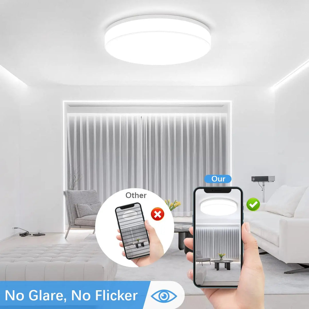 Skanto | IRALAN Ultra-tynn Rund LED Taklampe - Allsidig Belysning for Ethvert Rom, 18W til 48W Alternativer
