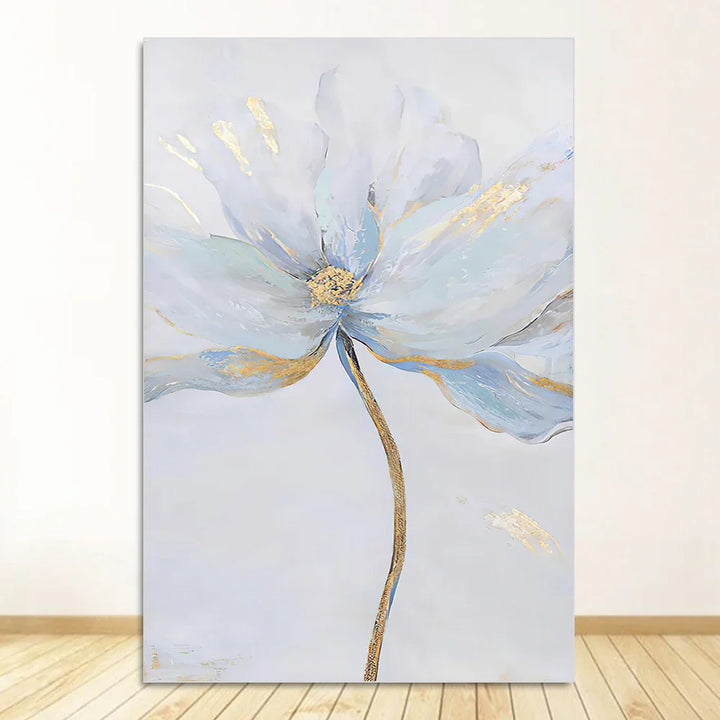 Enkel blå blomster veggkunst fine kunsttrykk på lerret moderne abstrakte botaniske bilder for stue soverom moderne interiør | Skanto