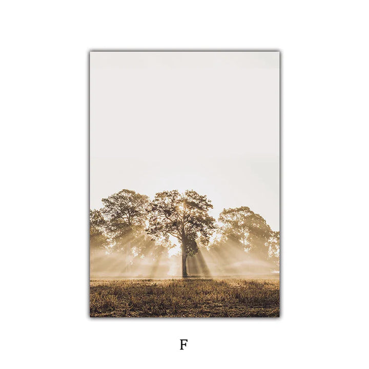 Simple Nature Floral Landscape Gallery Wall Art Fine Art Canvas Prints Minimalist Nordic Pictures for Living Room Scandinavian Home Decor | Skanto
