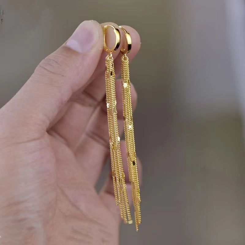 Norvo | Elegant Flow Lange Metal Frynse Øredobber