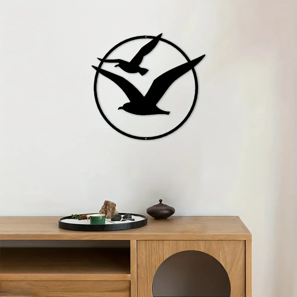 Seaside Seagulls Iron Art Wall Art 3D Metal Sculpted Bird Wall Decor for Living Room Dining Room Creative Modern Nordic Home Deco | Skanto