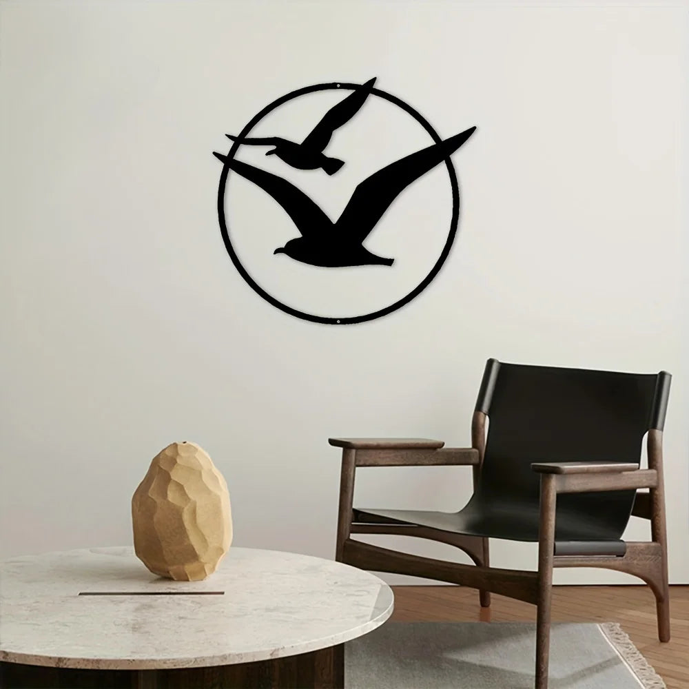 Seaside Seagulls Iron Art Wall Art 3D Metal Sculpted Bird Wall Decor for Living Room Dining Room Creative Modern Nordic Home Deco | Skanto