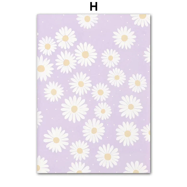 Pink Lavender Daisy Flower Market Posters Wall Art Fine Art Canvas Prints Pastel Floral Pictures For Living Room Bedroom Art Decor | Skanto
