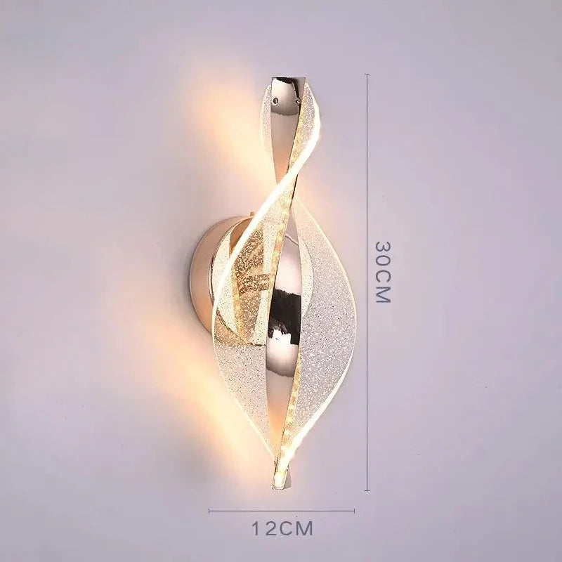 Skanto | LED Vegglampe NordGlow | Moderne Akryl & Metall Design | 3-Farge Lys | Kreativ Interiørbelysning for Stue & Soverom