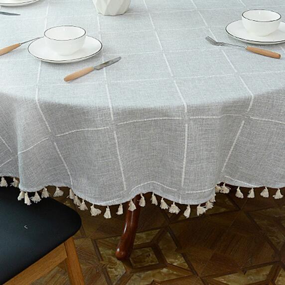 Skanto | Estetisk Rund Linched Tablecloth