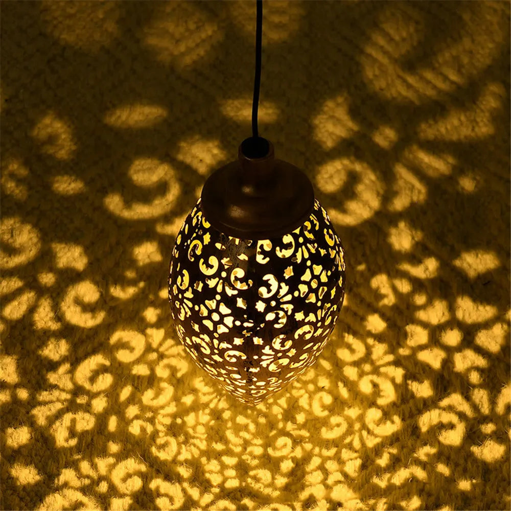 Norvo | Lumivis SolArt Solcelle Hage Lantern Drop Form | Vanntett & Projektions Effekt | Metall | For Balkong, Terrasse & Utendørsområde