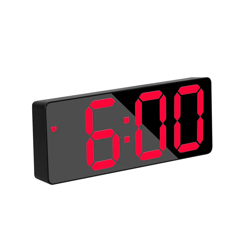 Moderne Elektronisk Speilvekkerklokke med LED-display, Alarmfunksjon og Temperaturvisning – Stilig Digital Klokke for Soverom og Kontor | Skanto