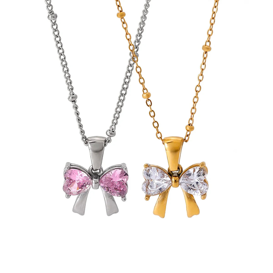 Skanto | Delikat Feminine Diamant Sløyfe Halskjede