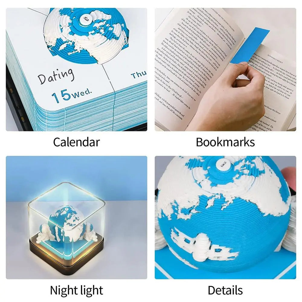 3D Earth Wanderer Kalender Memo Pad | Skanto