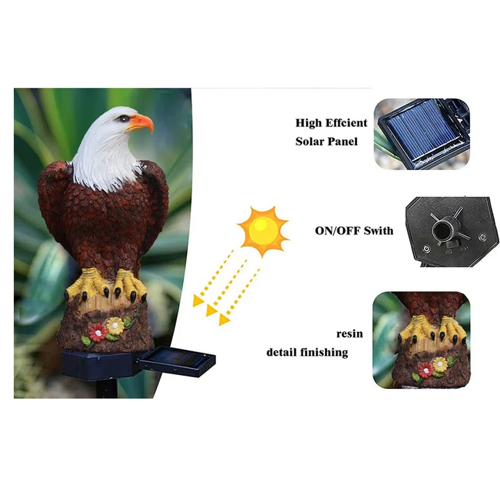 Skanto | Solaroa | Solar Eagle Hage Lampe | LED Dekorativ Lys | Værbestandig