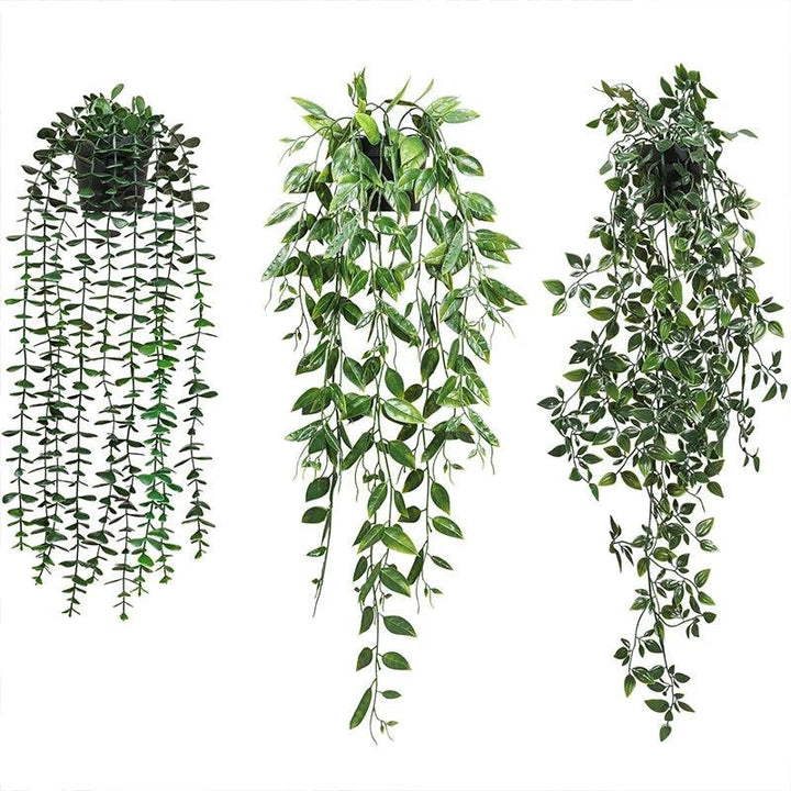 Skanto | VerduraLine Künstig Plante Hengende | Eviggrønn & Vedlikeholdsfri | 90 cm Dekorasjon | Frisk Naturlig Design