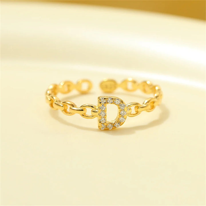 Skanto | Delikat Diamant Bokstav Initial Ring