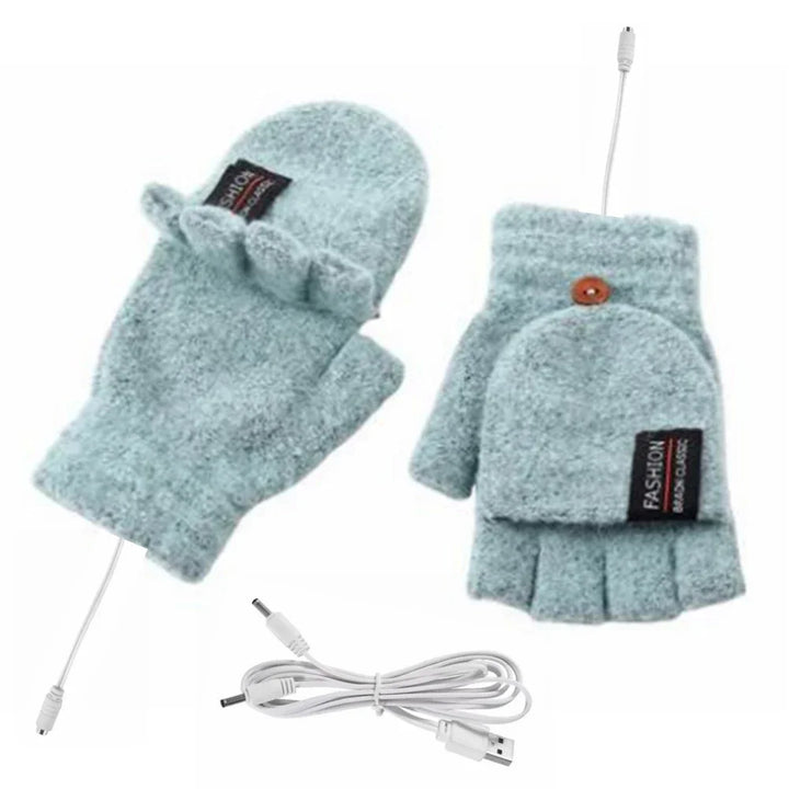 Skanto | ThermoLoom USB oppvarmingshansker | 3 varmenivåer | Myk strikket materiale | Unisex én størrelse