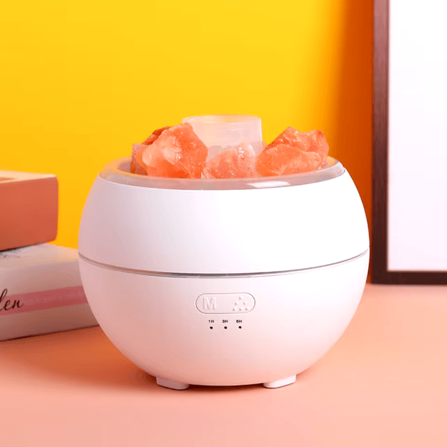 Skanto | Saltlampe Diffuser - 3-i-1 Essensiell Olje Diffuser, Himalaya Saltlampe & Luftfukter